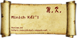 Minich Kál névjegykártya